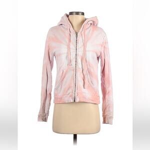WSLY pink tie dyed zip up hoodie, size small made in USA